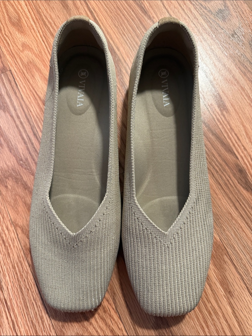 Vivaia Margot 2.0 square toe ballet flat cream sparkle gold 41.5